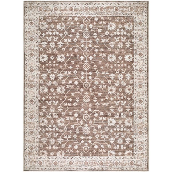 Nabela Noor Home Asha Oatmeal Traditional Area Rug, 2 ft. 6 in. x 7 ft. 3 in.