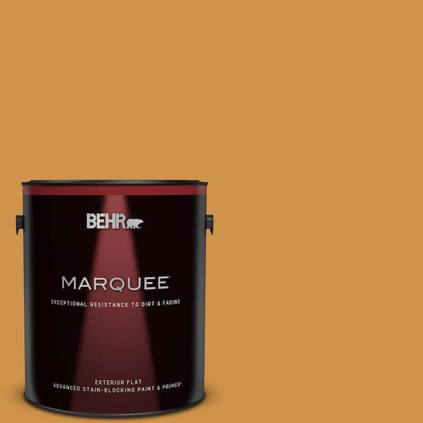 BEHR MARQUEE 1 gal. #M260-6 Sweet Mustard Flat Exterior Paint & Primer