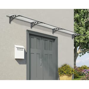 Neo 3 ft. x 13.5 ft. Gray/Diffused Door and Window Fixed Awning