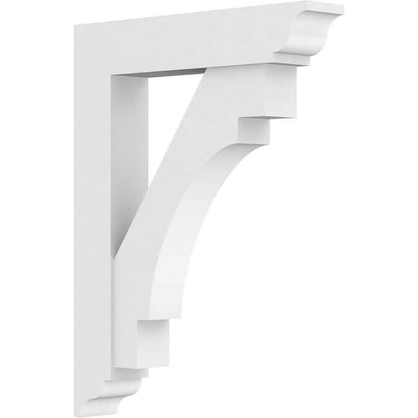 Ekena Millwork Standard Merced 3 in. W x 26 in. H x 20 in. D Signature Urethane Polyurethane Bracket With Traditional Ends