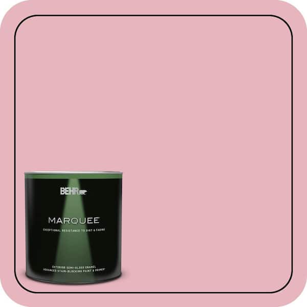 BEHR MARQUEE 1 qt. #110C-2 Colonial Rose Semi-Gloss Enamel Exterior Paint & Primer
