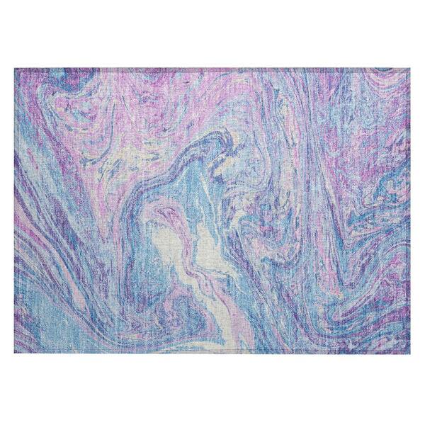 Chantille Machine Washable Indoor/Outdoor Abstract ACN1061 Sky 1 ft. 8 in. x 2 ft. 6 in. Area Rug