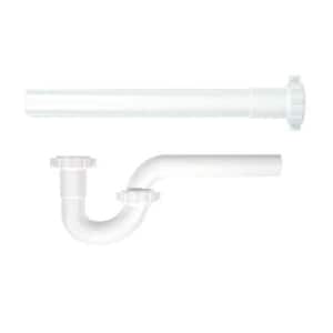 Everbilt 1 1 4 In White Plastic Sink Drain P Trap With Reversible J Bend C9700b The Home Depot