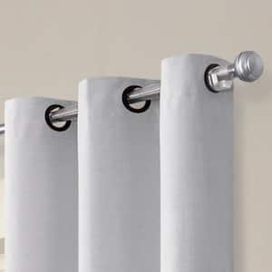 Cohen Thermaback White Textured Solid Polyester 42 in. W x 63 in. L Blackout Single Grommet Top Curtain Panel