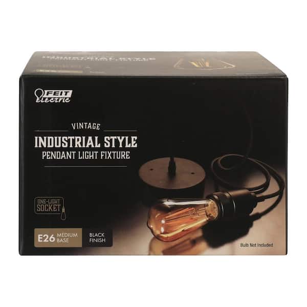 Feit Electric 60-Watt 1-Light Socket Black Industrial Style