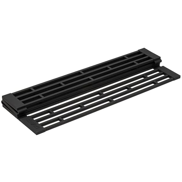 Ledgefit Stainless Black Silicone Foldable Drying Rack rivet Window Pane Design for Workstation Sinks