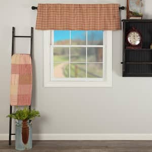 Sawyer Mill Plaid 60 in. L x 16 in. W Cotton Valance in Country Red Dark Tan