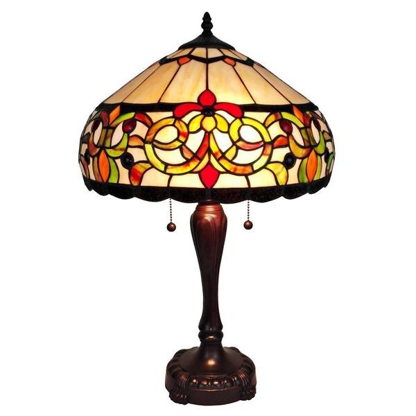 Amora Lighting 24 in. Tiffany Style Floral Table Lamp