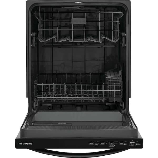 24 in Top Control Built In Tall Tub Dishwasher with Plastic Tub in Black with 4-cycles