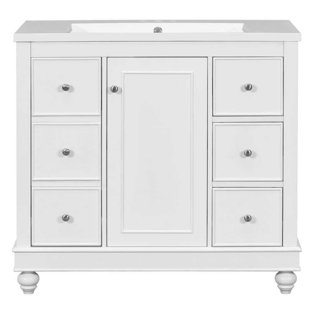 35.28 in. W x 18.20 in. D x 32.87 in. H Bath Vanity Cabinet without Top in 