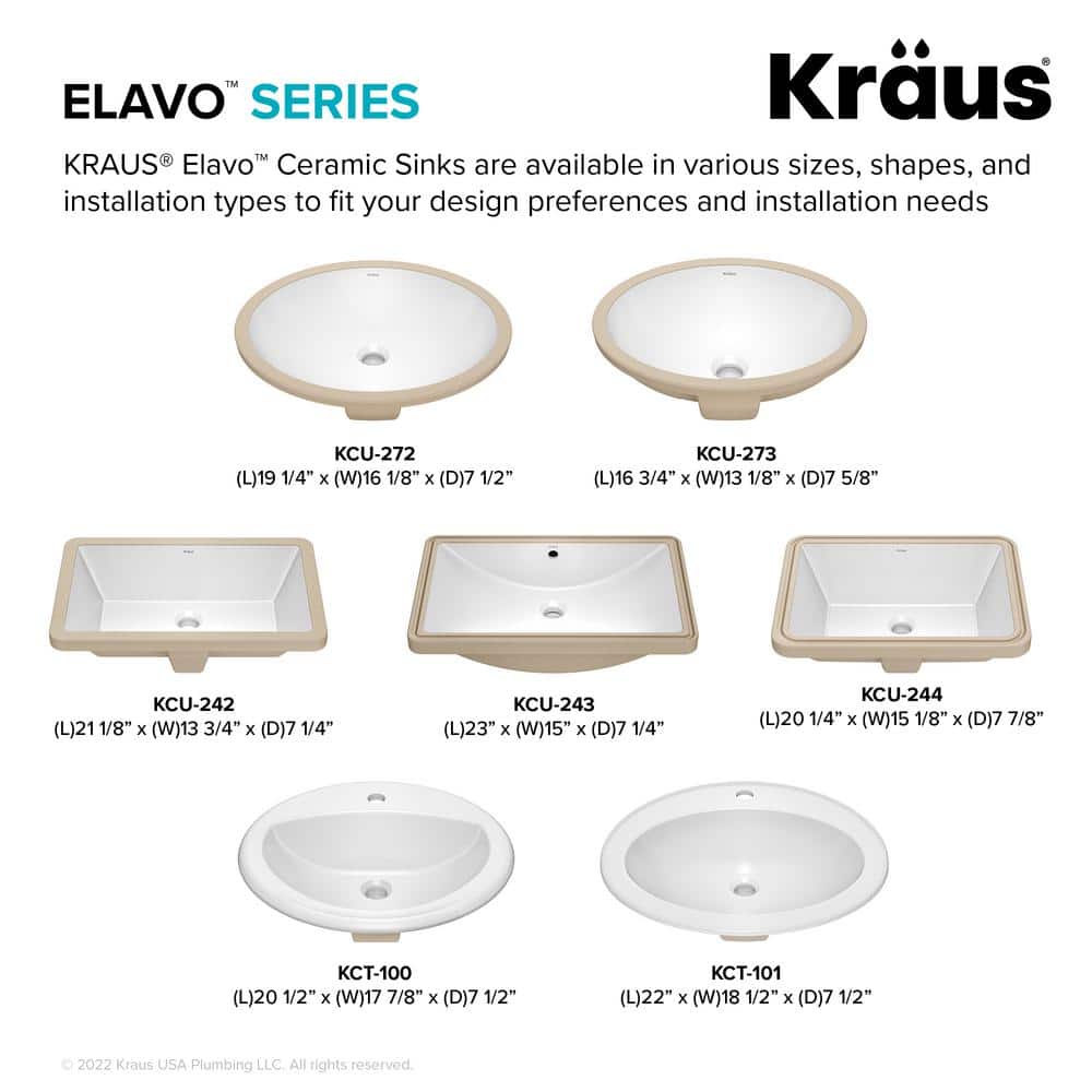 Elavo White Oval Ceramic Drop-In Bathroom Sink with Overflow