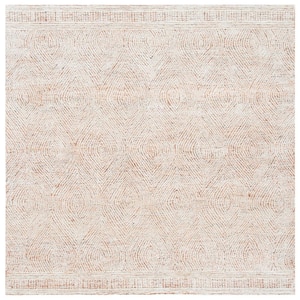 Abstract Ivory/Rust 8 ft. x 8 ft. Geometric Square Area Rug