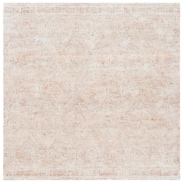 SAFAVIEH Abstract Ivory/Rust 8 ft. x 8 ft. Geometric Square Area Rug