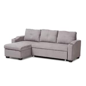 Lianna 2-Piece Light Gray Fabric 4-Seater L-Shaped Sectional Sofa with Concealed Storage