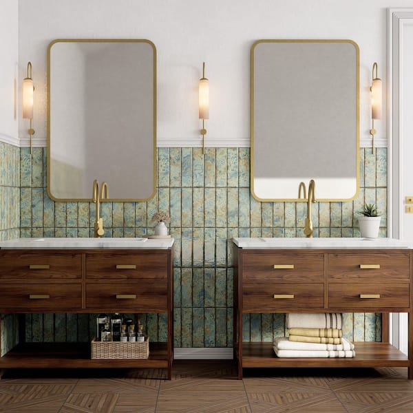 Gaudi React Brick Ocean 2 in. x 10 in. Porcelain Floor and Wall Tile (5.78 sq. ft. /Case)