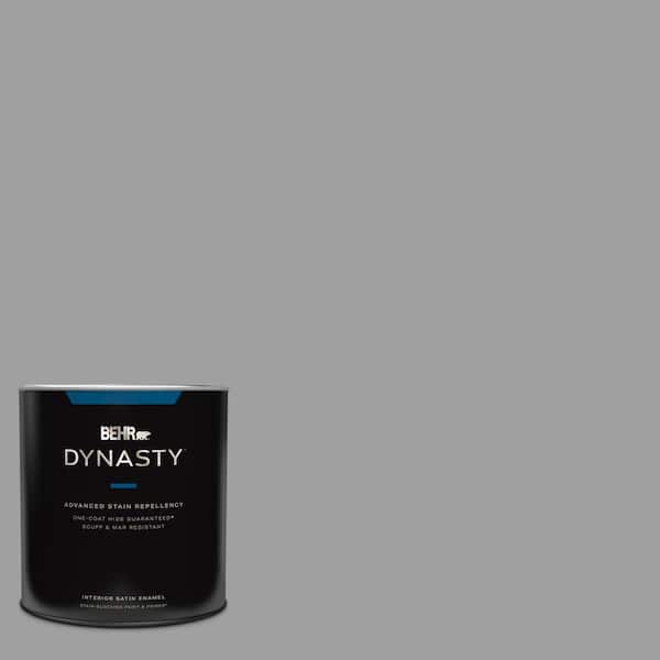 BEHR DYNASTY 1 qt. #PPU26-06 Elemental Gray Satin Enamel Interior Stain-Blocking Paint and Primer
