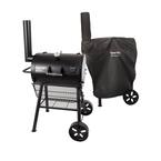 Signature Heavy-Duty Compact Barrel Charcoal Grill in Black with Cover