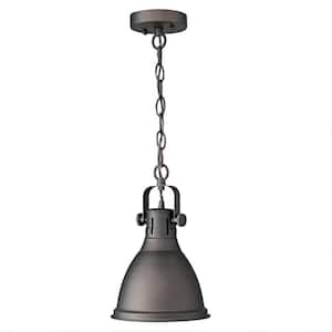 12.7 In.1-Light Oil Rubbed Bronze Pendant Light with Vintage Metal Shade