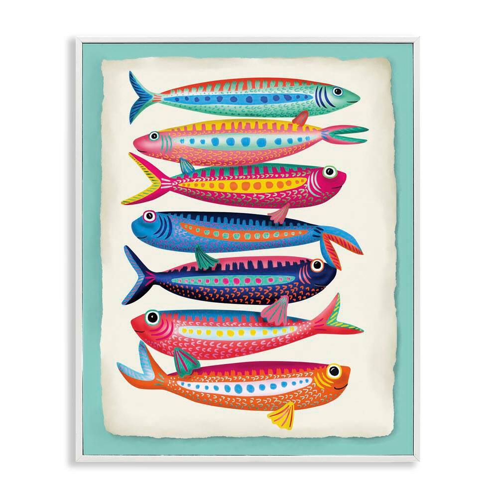 Multi Hued Sardines by Darlene Seale White Framed Coastal Giclee Art Print 20 in. x 16 in. price history on PriceWatchPro
