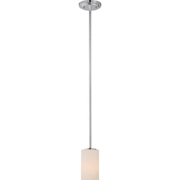 SATCO 1-Light Polished Nickel Mini Shaded Pendant