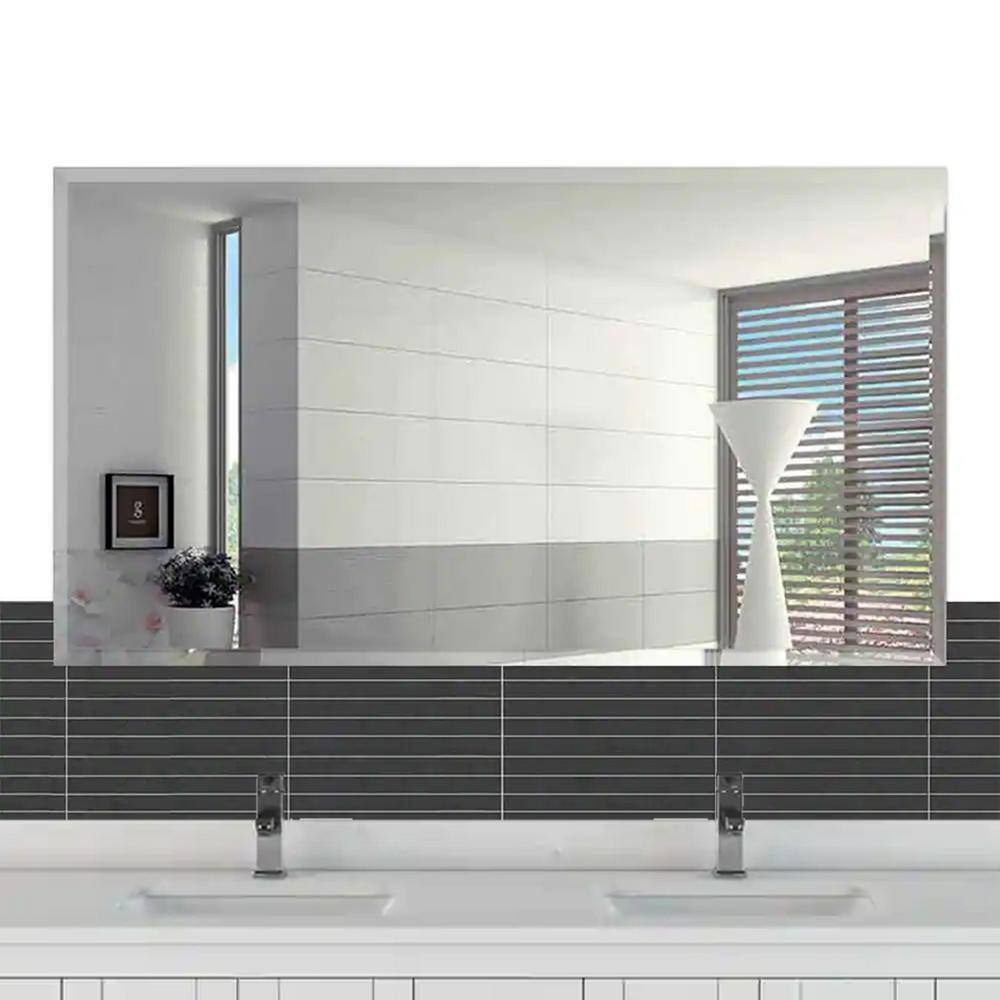 Sleek 18" x 40" Frameless Rectangular Polished Wall Mirror