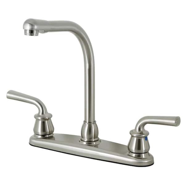 Kingston Brass Restoration 2-Handle Deck Mount Centerset Kitchen ...