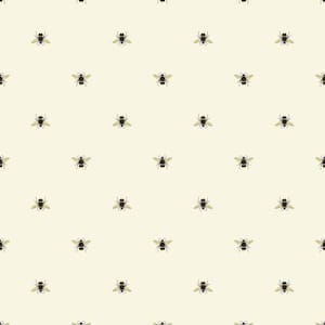 Botanical Bee Creme Matte Non Woven Removable Paste the Wall Wallpaper