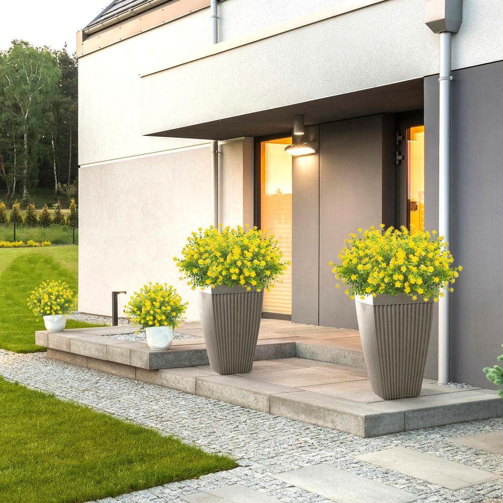 14 in. Yellow Outdoor Artificial Flower UV Resistant 20-Bundles