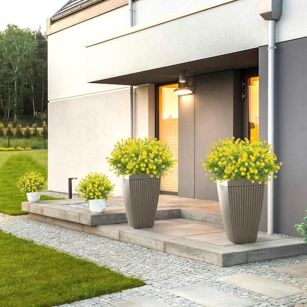 14 in. Yellow Outdoor Artificial Flower UV Resistant 20-Bundles