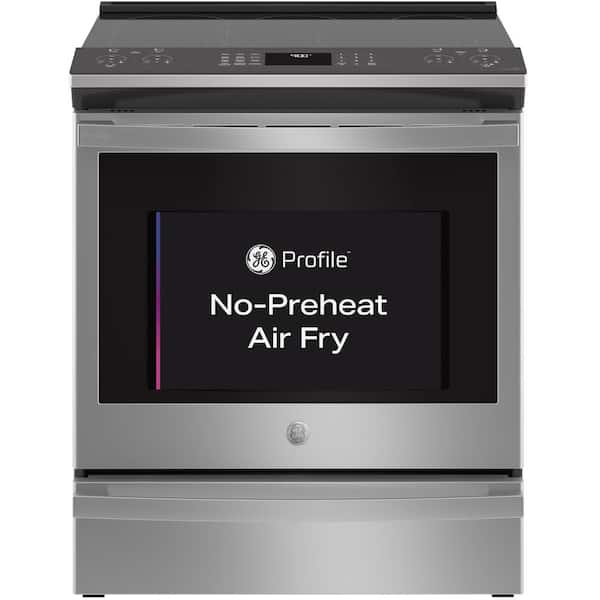 GE Profile 30 in. 5 Element Smart Slide-In Electric Range in Fingerprint Resistant Stainless with Convection and Air Fry