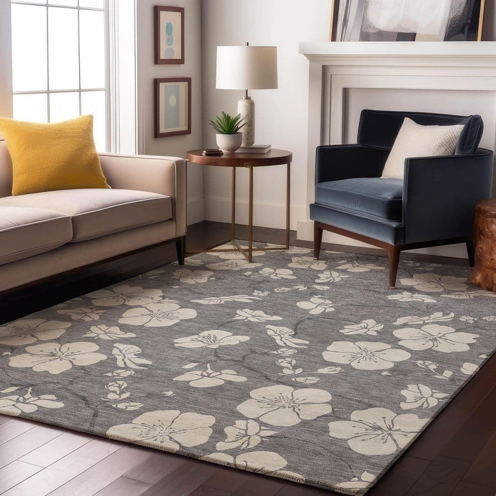 Mayfield Premium Machine Washable Abstract AMF1032 Gray 3 ft. x 5 ft. Area Rug price history on PriceWatchPro