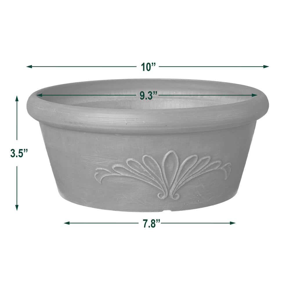 Taupe 10" Round Recycled Plastic Indoor/Outdoor Planter