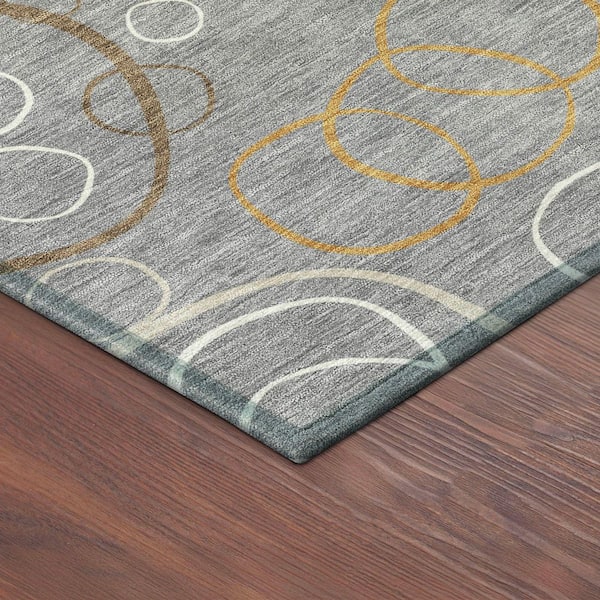 Chantille Machine Washable Indoor/Outdoor Abstract ACN2408 Gray 2 ft. x 7 ft. Runner Rug