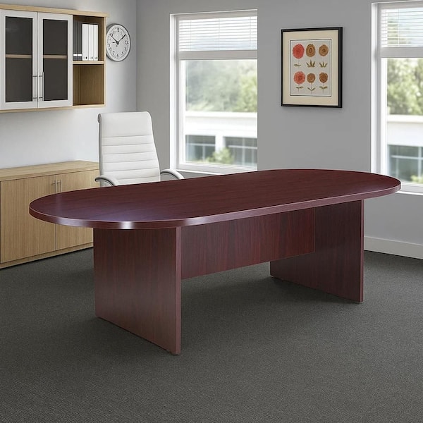 Mike 43 in. Oval Mahogany Red Wood Office Desk