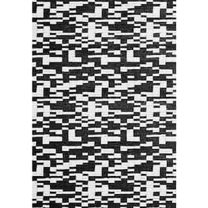 Verve Black/White 6 ft. 7 in. x 9 ft. 6 in. Geometric Polypropylene Area Rug