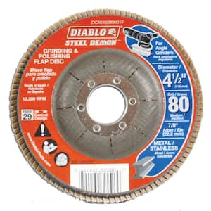 4-1/2 in. 80-Grit Steel Demon Grinding and Polishing Flap Disc with Type 29 Conical Design (5-Pack)