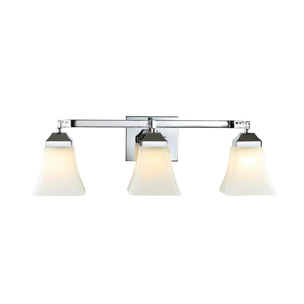 Staunton 24" Chrome 3-Light Iron and Glass Vanity Light