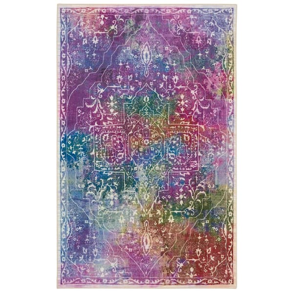 Mohawk Home Rowland Purple 8 ft. x 10 ft. Abstract Area Rug
