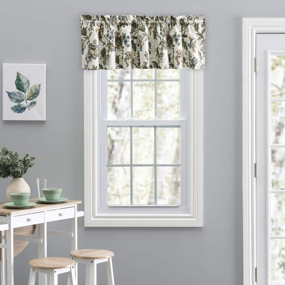 Ellis Curtain Madison Floral 15 in. L Polyester/Cotton Tailored Valance ...