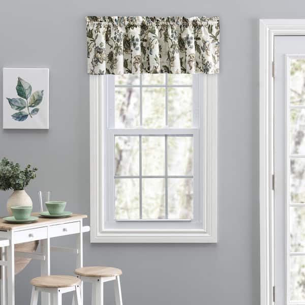 Ellis Curtain Madison Floral 15 in. L Polyester/Cotton Tailored Valance in Blue