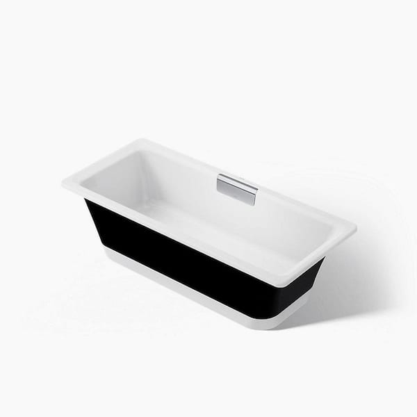 Volute 63 in. x 28.38 in. Soaking Bathtub with Center Drain in White