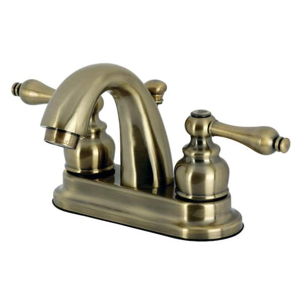 Restoration 4 in. Centerset 2-Handle Bathroom Faucet in Antique Brass