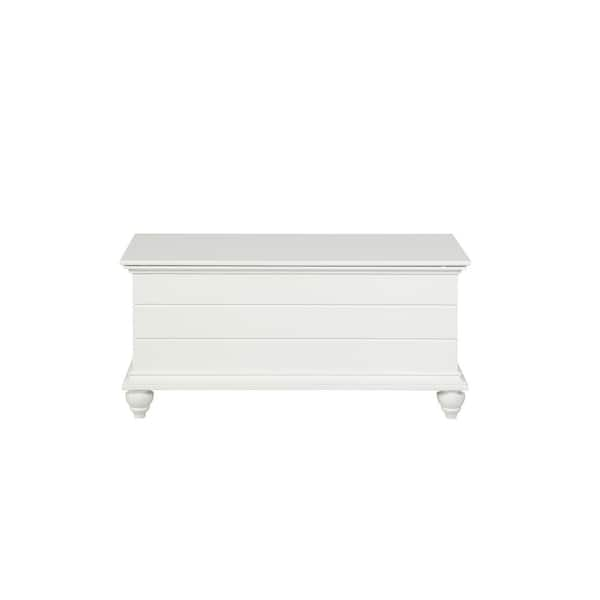 White wooden blanket online box