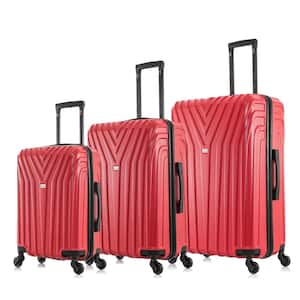 Vasty Lightweight Hardside Spinner Red 3-Piece Luggage set 20 in. x 24 in. x 28 in.