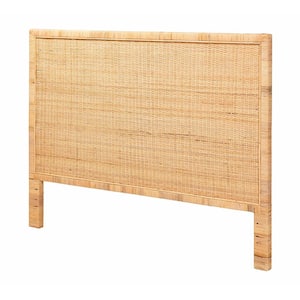 Adelyn Brown Natural Rattan Queen Panel Headboard