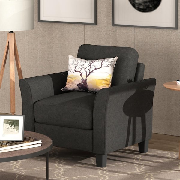 Black Fabric Armrest Single Sofa Ljp Wf191002aab Black Fabric Armrest Single Sofa Ljp, Armrest For Couch