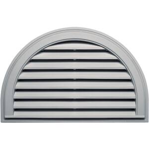 34.188 in. x 22.128 in. Half Round Gray Plastic Built-in Screen Gable Louver Vent