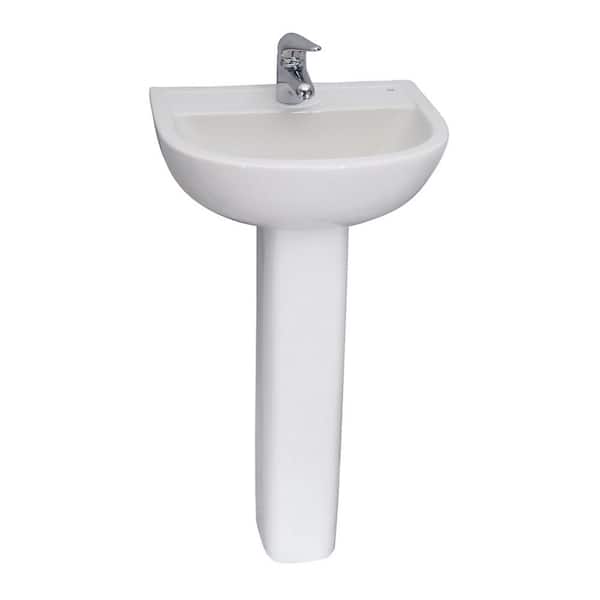 Barclay Products Compact 500 Pedestal Combo Bathroom Sink in White