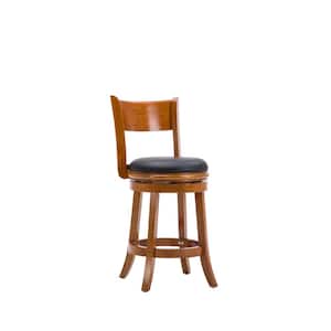 Palmetto-24 in. Fruitwood Finish Wood Frame counter Height Bar Stool
