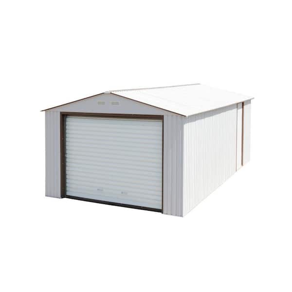 Duramax Building Products Imperial 12 ft. x 26 ft. x 8-1/2 ft. Off-White Metal Garage Off-White without Floor